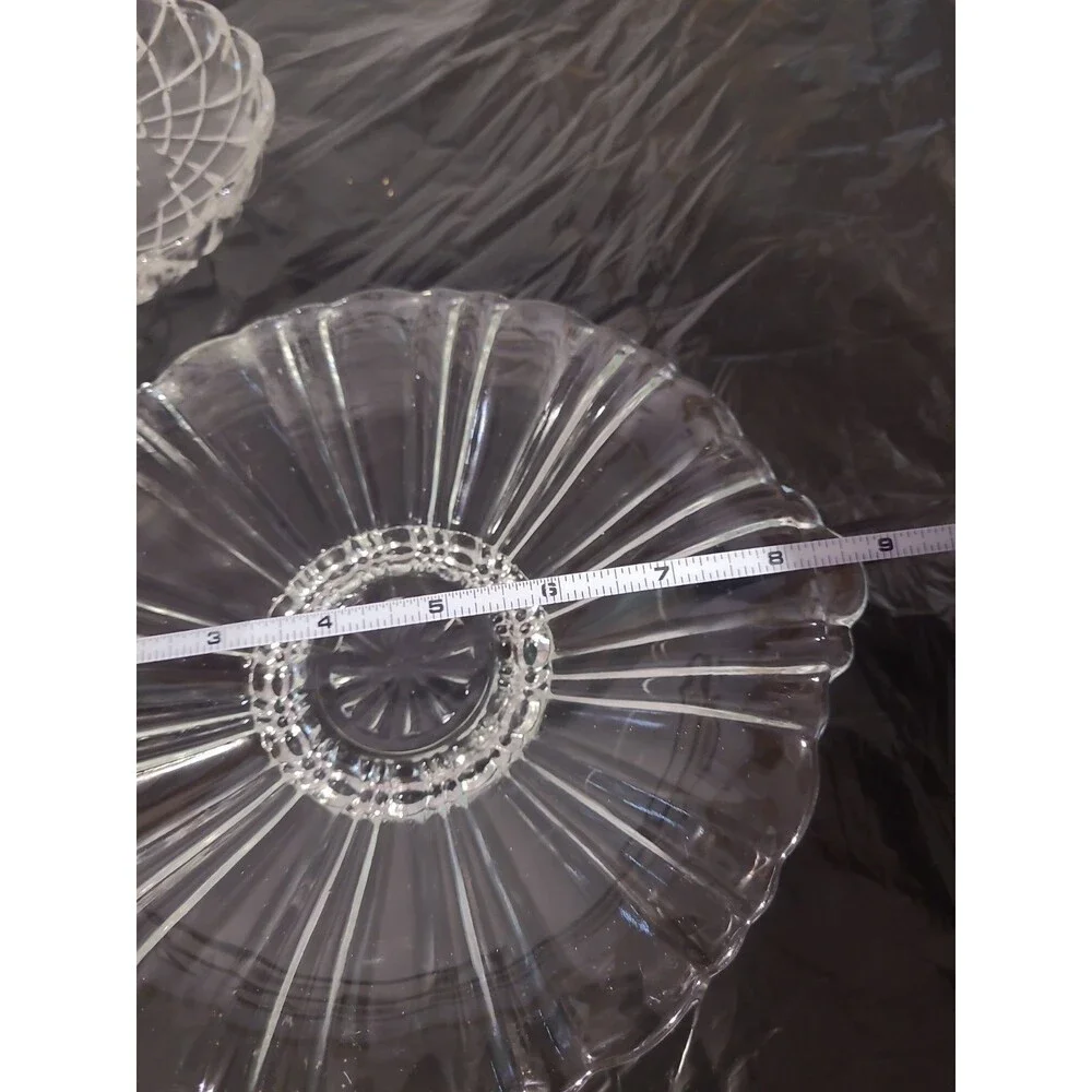 3 Relish/candy Pressed Glass Serving Dishes